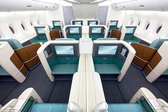 Korean Air first class cabin