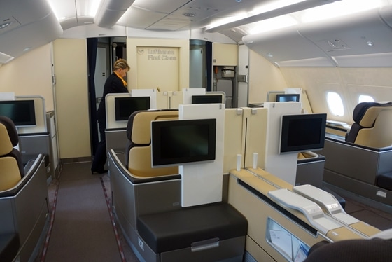 Lufthansa first class cabin